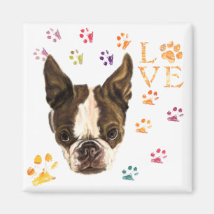 I Love Pets - Cute Puppy - Colourful Traces Drawin Magnet