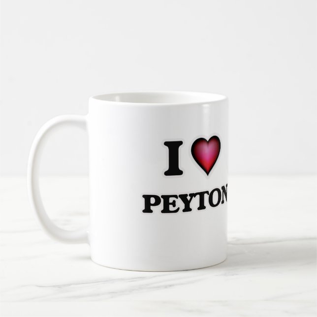 I Love Peyton Coffee Mug (Left)