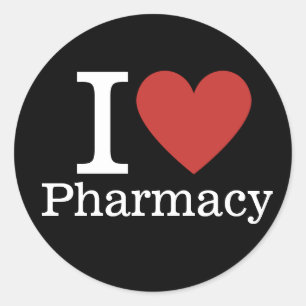 I ❤️ Love Pharmacy for Students/Faculty CUSTOM Classic Round Sticker