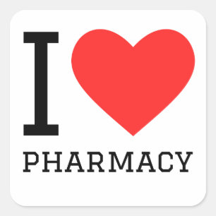 I love pharmacy  square sticker