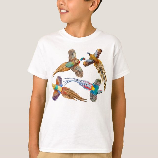 I Love Pheasants Kids T-Shirt (Front)