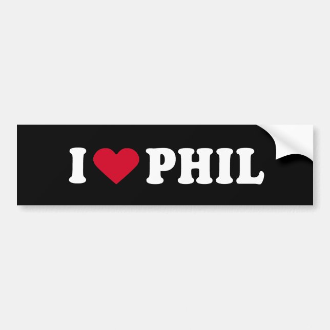 I LOVE PHIL BUMPER STICKER (Front)
