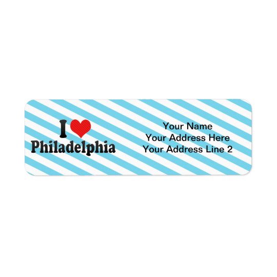 I Love Philadelphia Return Address Label