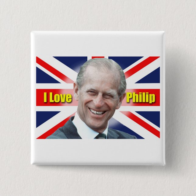 I Love Philip 15 Cm Square Badge (Front)