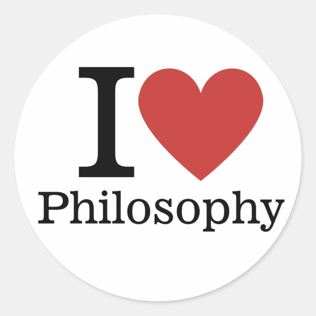 I ❤️ Love Philosophy for Students/Faculty Classic Round Sticker (Front)