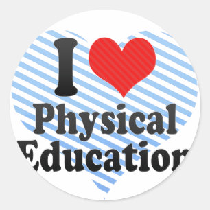 I Love Physical Education Classic Round Sticker