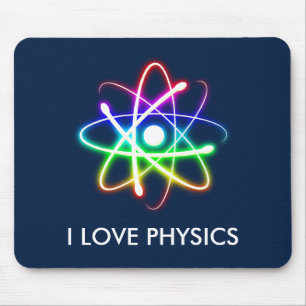 I LOVE PHYSICS - dark blue mousepad