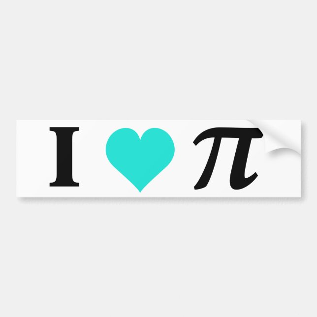 I Love Pi Bumper Sticker (Front)