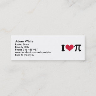 I love Pi Mini Business Card