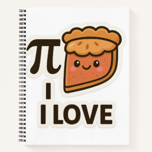 I Love Pi Sticker – Cute Math & Pie Pun Design Notebook