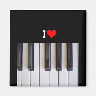 I Love Piano, colourful popular design Magnet