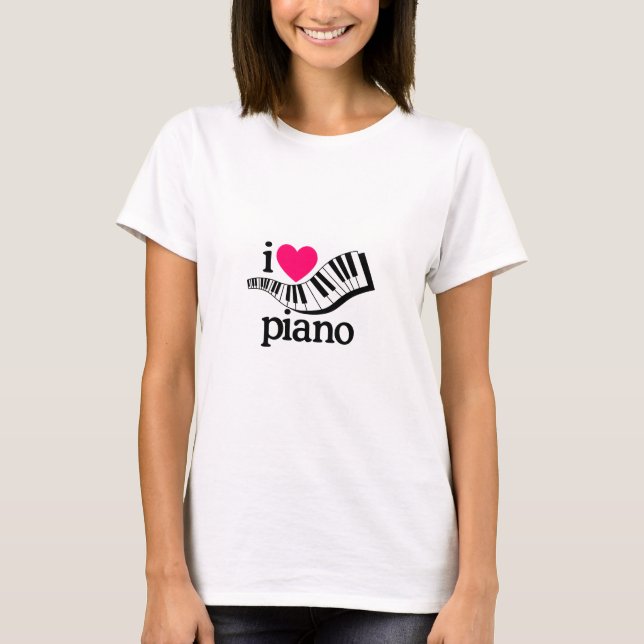 I Love Piano/Keyboard T-Shirt (Front)