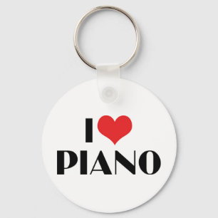 I Love Piano Keychain