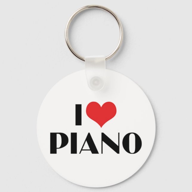 I Love Piano Keychain (Front)