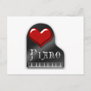 I Love Piano Postcard