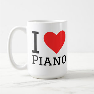 I love piano square sticker coffee mug