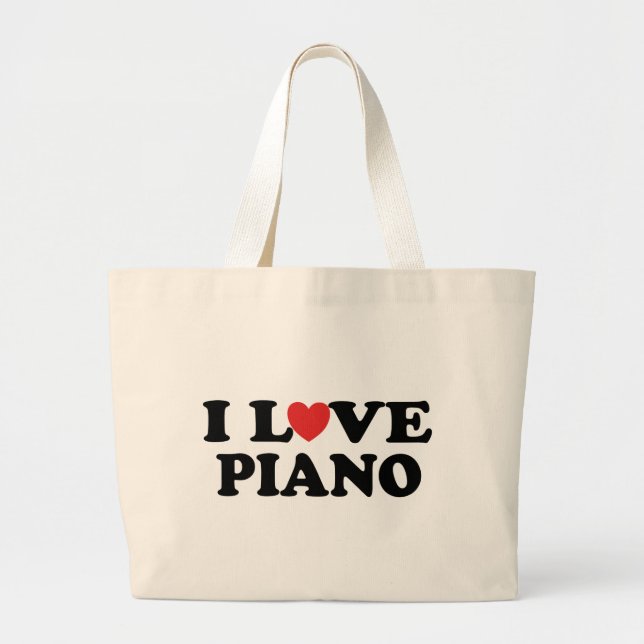 I Love Piano Tote Bag (Front)