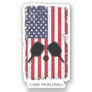 I Love Pickleball American Flag Personalised