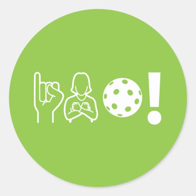 I Love Pickleball (Deaf) Sticker Sheet (Front)