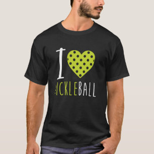 I Love Pickleball Funny Pickleball Heart T-Shirt