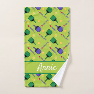 I love Pickleball green Hand Towel