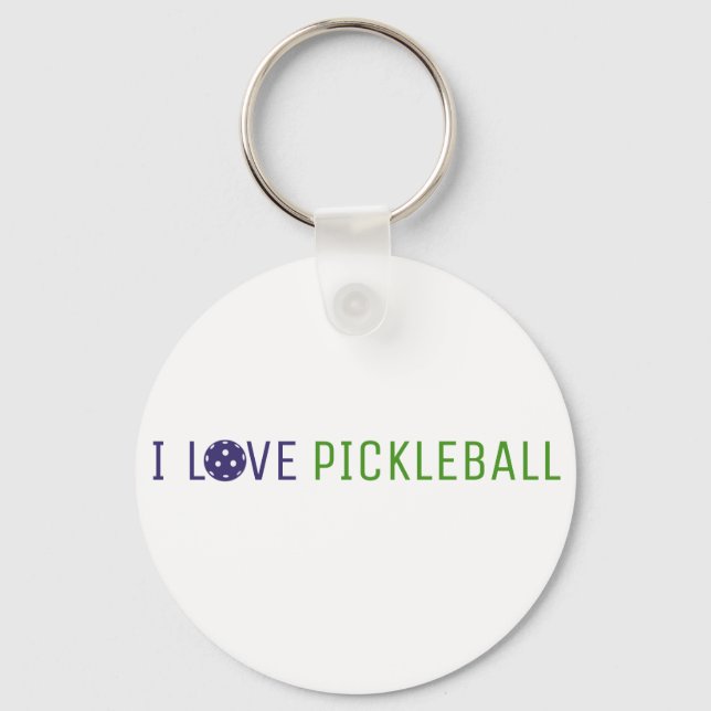 I Love Pickleball Keychain (Front)