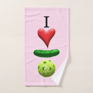 I Love Pickleball Logo - Pink - Sweat Towel