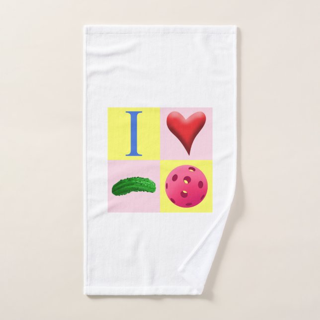 I Love Pickleball Logo - Pink - Sweat Towel (Hand Towel)