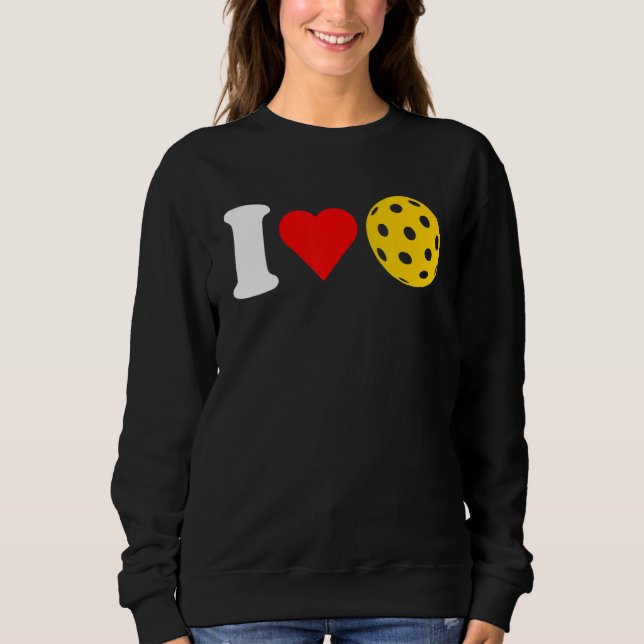 I Love Pickleball Paddleball Lover Red Heart Valen Sweatshirt (Front)