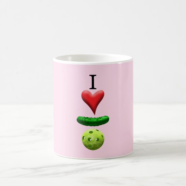 I Love Pickleball - Pink - Coffee Mug (Center)