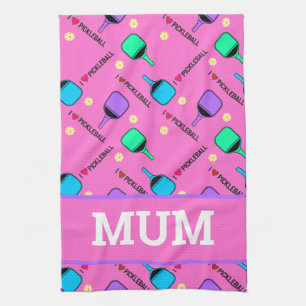 I love Pickleball pink Kitchen Towel
