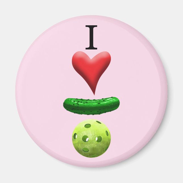 I Love Pickleball - Pink- Magnet (Front)