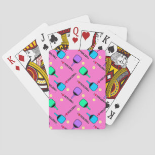 I love Pickleball pink Playing Cards