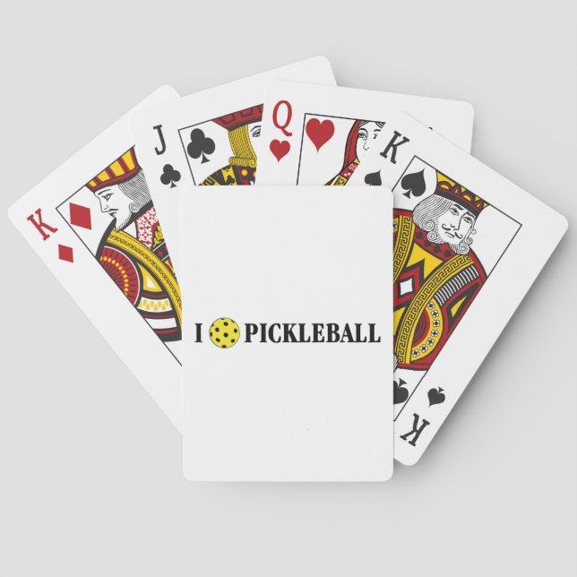 I Love Pickleball Playing Cards (Back)