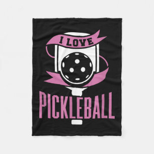 I Love Pickleball Quote Paddle And Ball Sports Gra Fleece Blanket