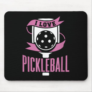 I Love Pickleball Quote Paddle And Ball Sports Gra Mouse Pad
