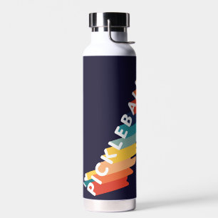 I Love Pickleball Rainbow Retro Water Bottle