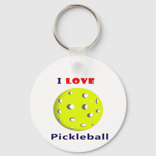 i love pickleball red text pickleball graphic.png key ring
