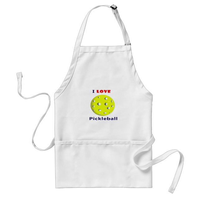 i love pickleball red text pickleball graphic.png standard apron (Front)