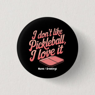 I Love Pickleball Retro Paddle Sports Graphic 3 Cm Round Badge