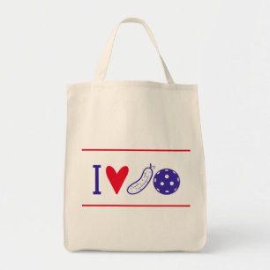 I Love Pickleball Tote Bag