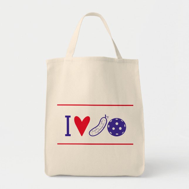 I Love Pickleball Tote Bag (Front)
