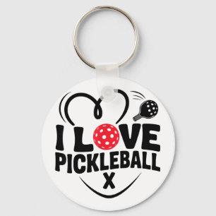 I love pickleball valentine day heart  key ring