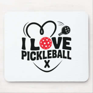 I love pickleball valentine day heart mouse pad