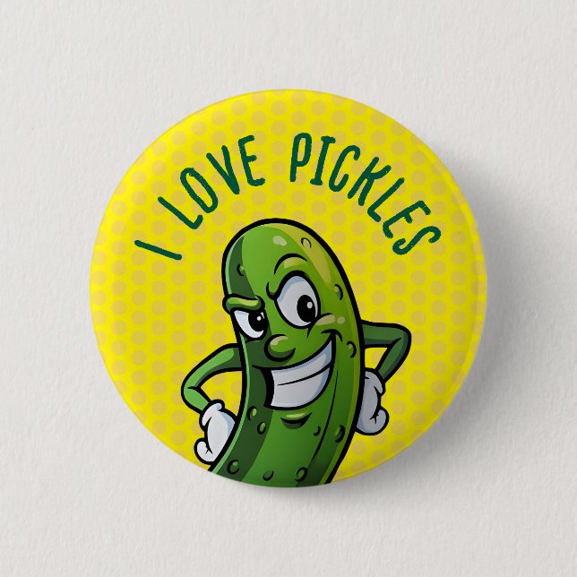 I Love Pickles 6 Cm Round Badge (Front)