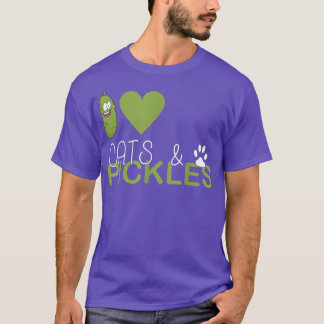 I Love Pickles & Cats, Pickle Vegetable Farming Ve T-Shirt