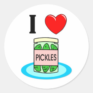 I Love Pickles Classic Round Sticker