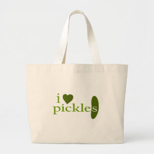 I Love Pickles Large Tote Bag