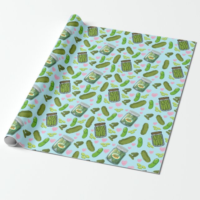 I Love Pickles Wrapping Paper (Unrolled)