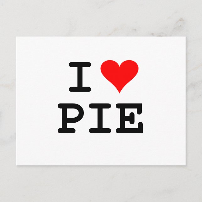 I love pie (black lettering) postcard (Front)